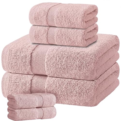 Pink Bath Towel Set of 6 (Pink / Bath Towel Set)