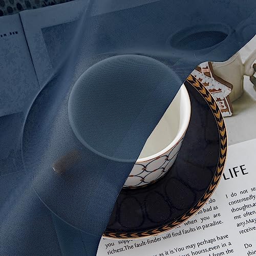 Blue Sheer Curtains 84 Inches Long (Navy Blue / 42"W x 84"L (Pack of 2))