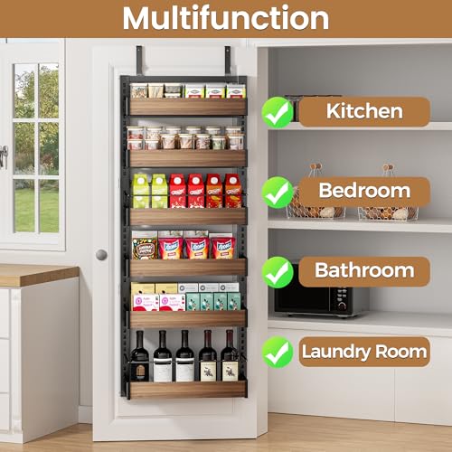 6 Tier Over The Door Pantry Organizer (6 Tiers / Black)
