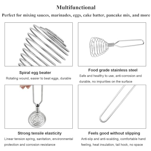 Stainless Steel Spring Coil Whisk 1 Pack (Medium / Silver1 6.7in)