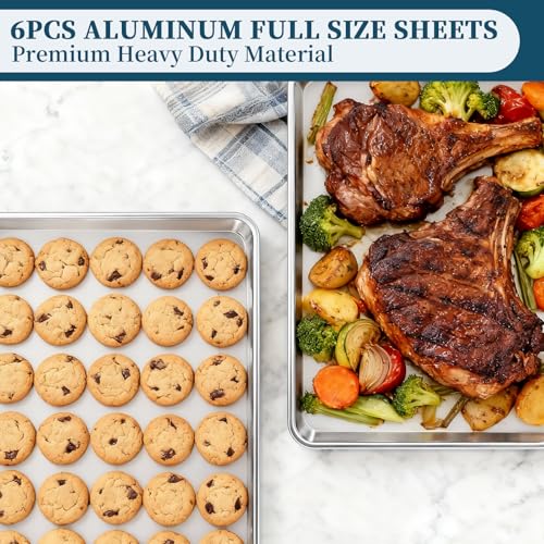 Full Size Commercial Quality Baking Sheet Pan (6pk Full Size Sheet)