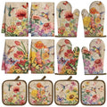 12 Pcs Summer Hummingbird Kitchen Accessories Set (Retro Flowers)