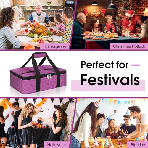 Insulated Casserole Carrier (16x10x4 in / Rose Purple)
