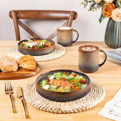 Ceramic Coffee Mugs Set of 4 (Cocoa Mocha / 14 OZ (Set of 4))