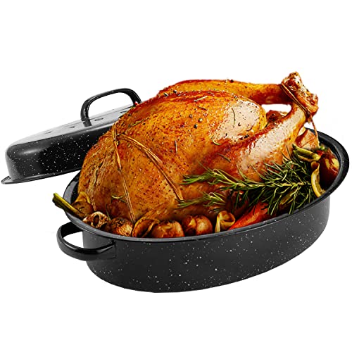 15.7" Roasting Pan with Domed Lid Enameled (15.7INCH)