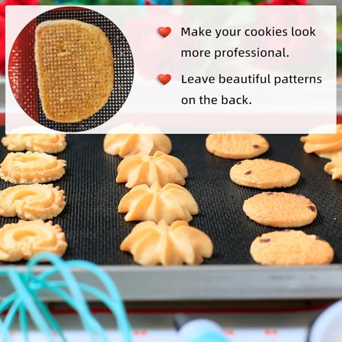 Silicone Baking Mat with Microperforated (Black Background with Red Trim / (11.6'' x 16.5'') Half Sheet)