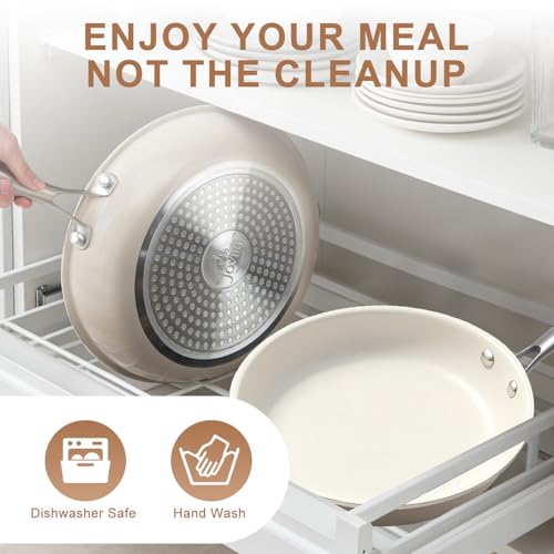 11 Inch Ceramic Nonstick Frying Pan with lid Skillet (11 inch with lid)