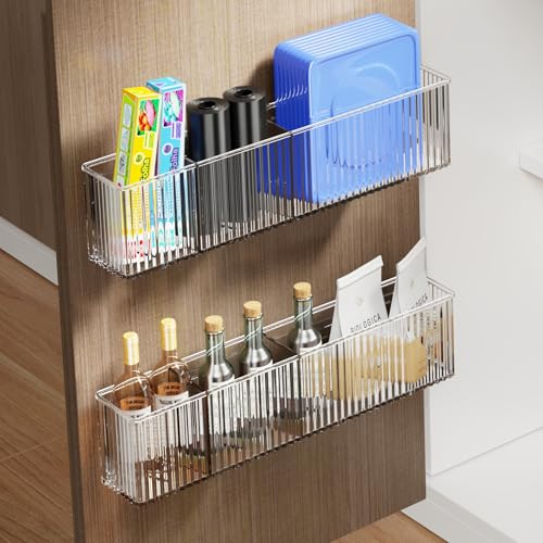 2 Pack Adhesive Cabinet Door Organizer (Clear / 2 Pack)