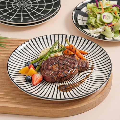 Ceramic Dessert Plates 8 Inch (8 inch / Black)