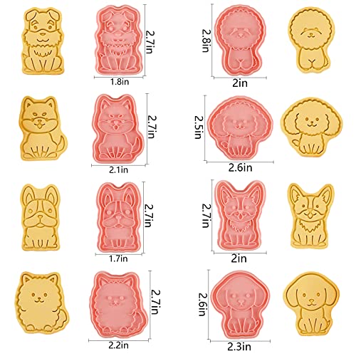 Dog Cookie Cutters Set (Dog Cookie Cutters With Plunger Stamps)