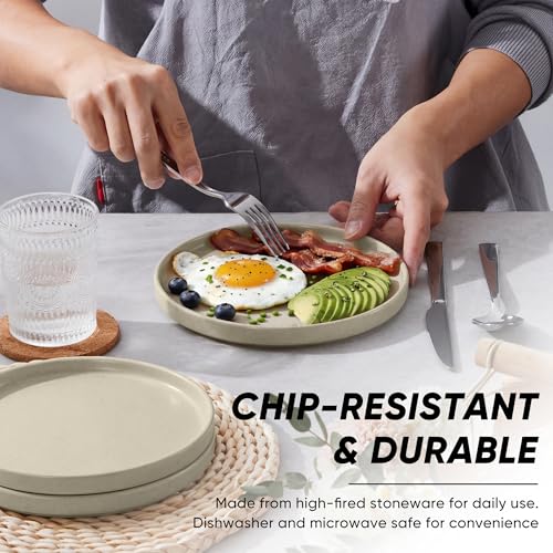 7.9 Inch Ceramic Dinner Plates (Deep Khaki / 7.9'')
