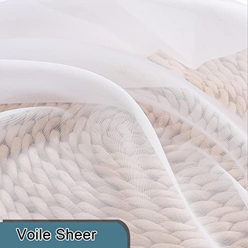 Short Sheer Curtains 54 Inches Length 2 Panels (White / 40"W x 54"L (Pack of 2))