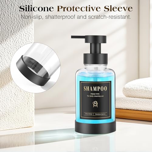 Glass Foaming Soap Dispenser 15oz Hand Soap Bottle (Clear)