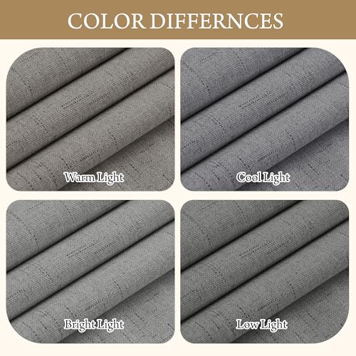 Grey Linen Blackout Curtains for Sliding Glass Door (Z - Grey / 52"W x 96"L (Pack of 2))