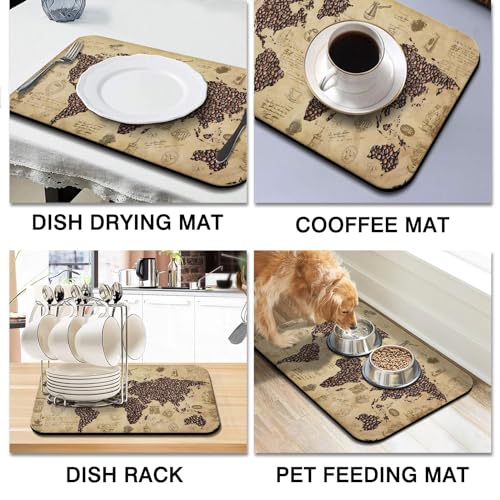 Coffee Bar Mat Accessories for Countertop (Coffee-1-1 / 24" x 18")