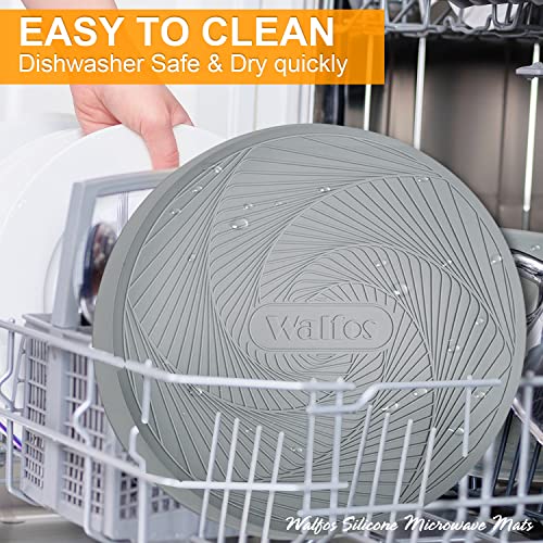 Silicone Microwave Mats (12in, 2 Grey Microwave Mat)
