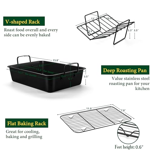 Roasting Pan with Racks (Small / Black)