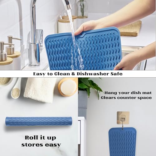 4-in-1 Silicone Mat: Air Fryer & Coffee Maker, 12"x12", Lichen Blue (Lichen Blue / 12" x 12")