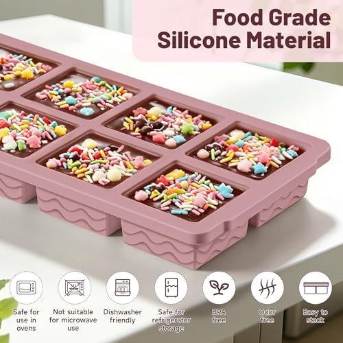 2 Pack Ice Cube Trays (10*2 square-Smoky Purple)