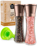 Original Copper Salt and Pepper Grinder Set of 2 (Copper Top/Clear Glass / 2pk)