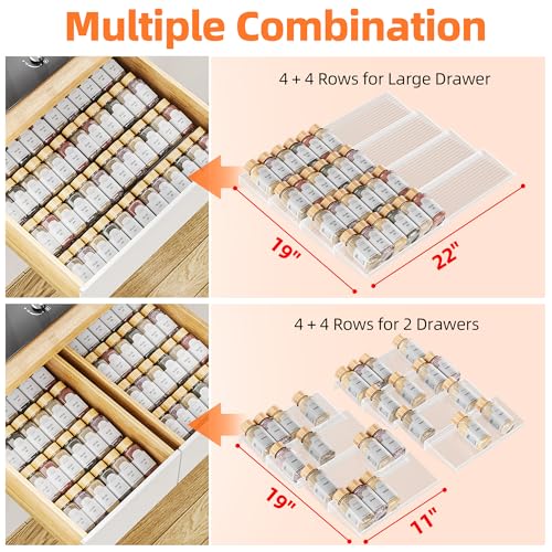 Clear Spice Drawer Organizer (Clear / 8 Packs)