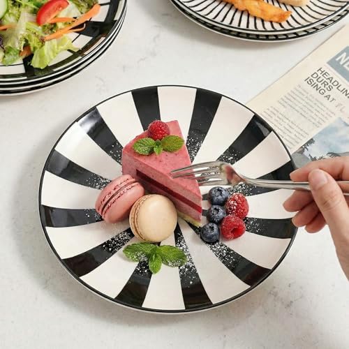 Ceramic Dessert Plates 8 Inch (8 inch / Black)