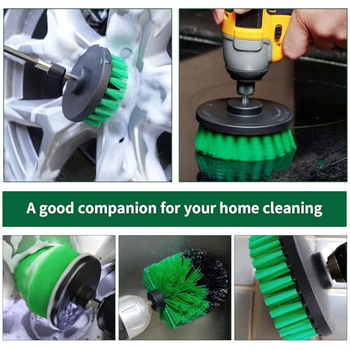 8 Pcs Drill Brush Attachment Set (Green)
