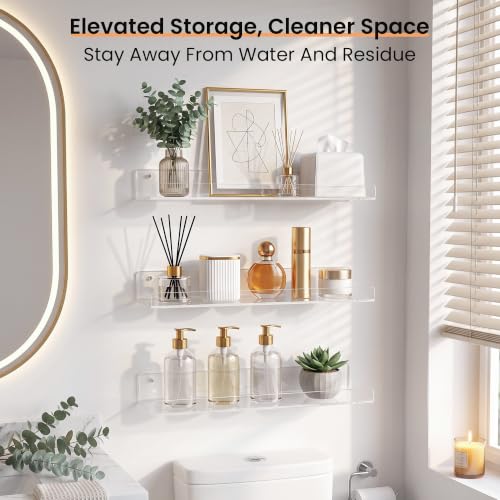 15" x 6" Acrylic Shelves for Wall Storage and Organizer (15x6")