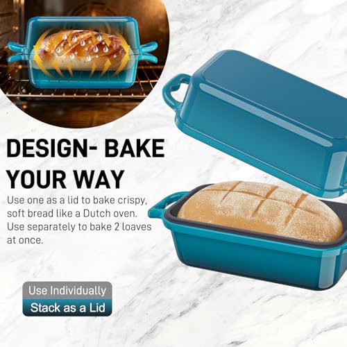 Enameled Cast Iron Sourdough Bread Dutch Oven (Emerald)