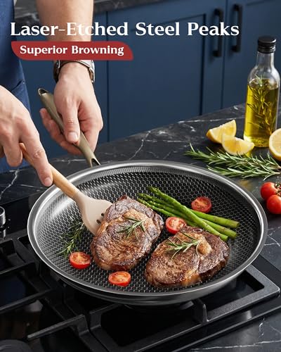 Frying Pan Nonstick with Lid 12 in