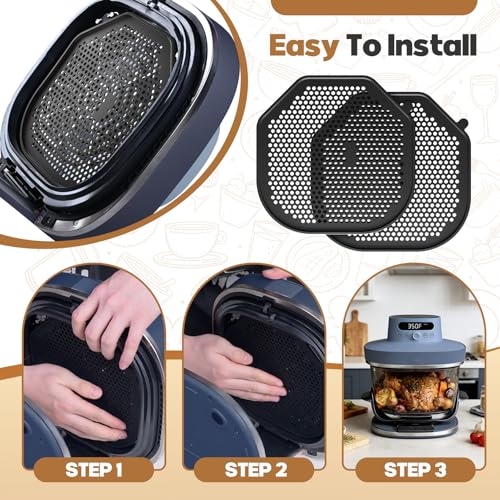 2 PCS Silicone Splatter Shields for Ninja Crispi Pro AS101CY (Black)