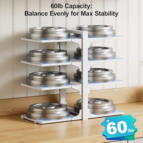 Pots and Pans Organizer under Cabinet (White)