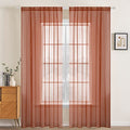 Fall Burnt Orange Sheer Curtains 54 X 84 Inches (Burnt Orange / 54"W x 84"L (Pack of 2))