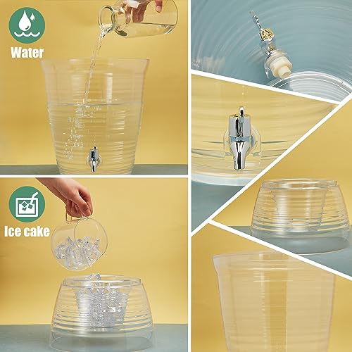 4 Pcs Acrylic Drink Water Dispenser with Spigot