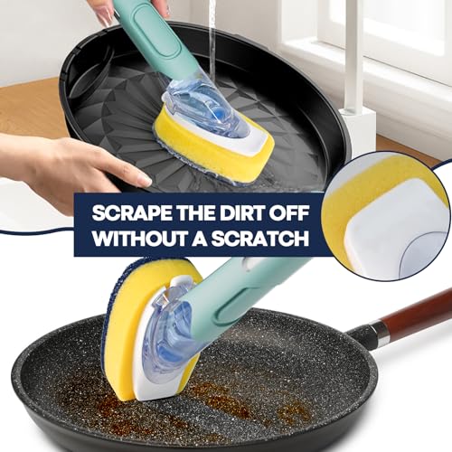 Dish Brush with Soap Dispenser (Blue)