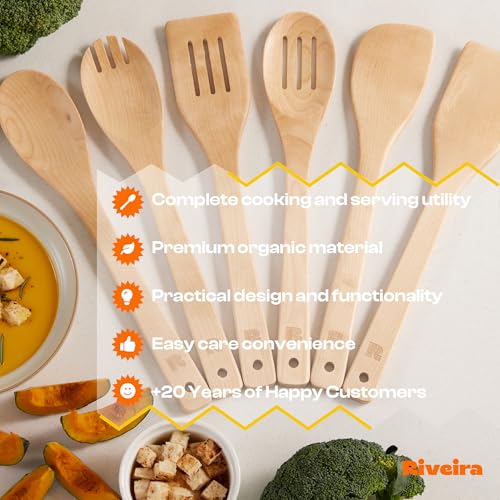 Maple Wooden Spoons for Cooking Set of 6 (Maple / Set of 6)
