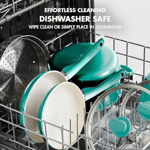 Rio Healthy Ceramic Nonstick 8" Frying Pan Skillet and Silicone Spatula Set (8" and Spatula Set / Turquoise)