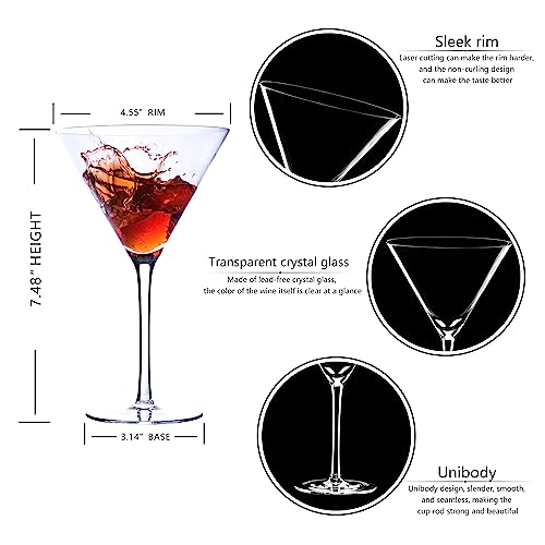 Martini Glasses Set of 4 (9.5 Ounces)