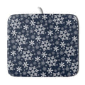 Christmas Dish Drying Mat for Kitchen Counter 18x16 Inch Xmas Snowflake Drying Mat with Absorbent Reversible Microfiber Blue Dish Drainer Mats Rack Pad for Coffee Countertop Protector (Blue / 18" x 16")
