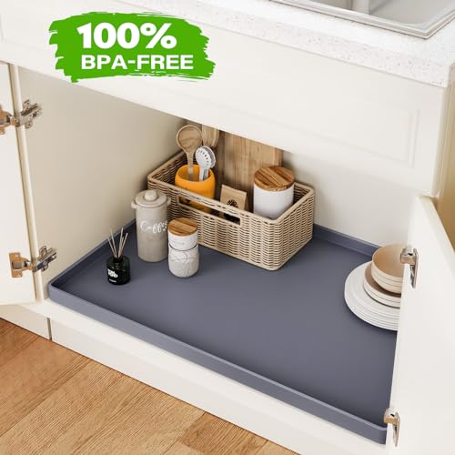 Waterproof Under Sink Mat (Beige / 22"W x 22"L)