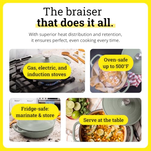 Essential Enamel Cast Iron Braiser (Desert Sage)