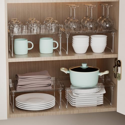 2 Pcs Cabinet Organizer Shelf (clear / 2 pack)