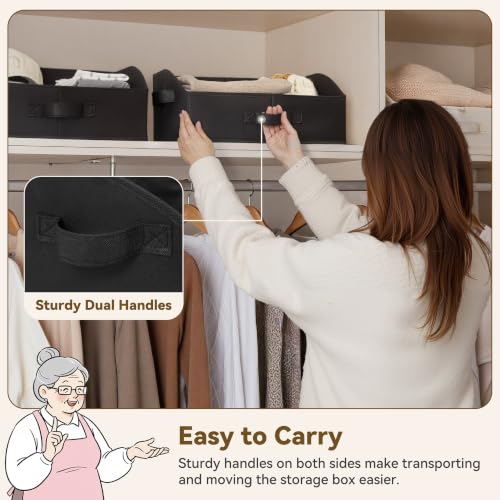 Trapezoid Closet Storage Bins (Black / 16½"L x 11"W x 7¾"H)