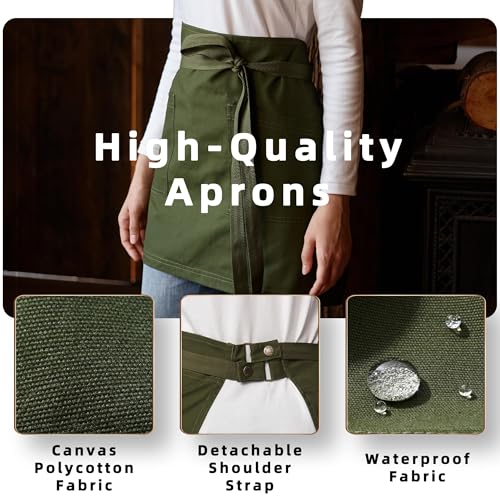 Waist Apron for Men Server Bistro Half 4251BY (1 Pack / Army Green)