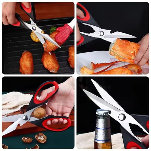 Magnificent Kitchen Scissors Heavy Duty (Red/ Grey/ Orange)