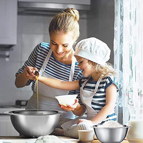 Stainless Steel Mixing Bowls with Measuring Cups & Spoons Set of 14 (14 Piece Set)