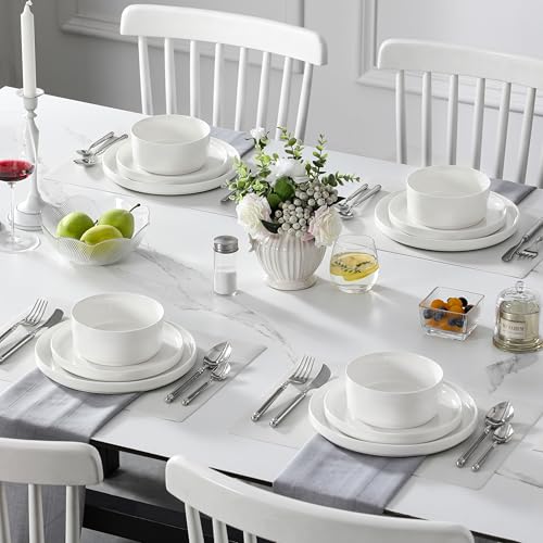 12 Pieces Porcelain Dinnerware Set (Ivory White / 12 Piece (Service for 4))