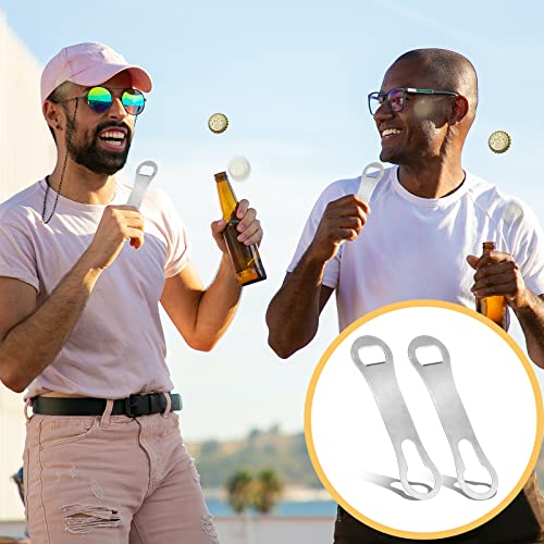 2 Pcs V Rod Bottle Opener Bartender (Silver)