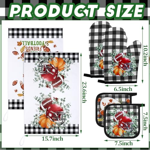 6 Pack Fall Thanksgiving Kitchen Decor Accessories Set (Bold Color / Maple Leaf)