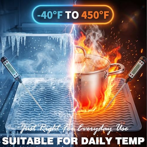 2 Pack Caketime Silicone Dish Drying Mat for Kitchen Counter Faucet Protector Under Sink Stone Rack Bath Mats for Bathroom Kitchen Decor Usage Absorbent Organizer Drain Tray 17inchx6inch Beige (Beige / 17"*6")